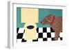 Water Bowl Bad Dog Choc-Stephen Huneck-Framed Giclee Print