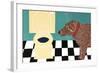 Water Bowl Bad Dog Choc-Stephen Huneck-Framed Giclee Print