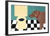 Water Bowl Bad Dog Choc-Stephen Huneck-Framed Giclee Print