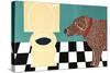 Water Bowl Bad Dog Choc-Stephen Huneck-Stretched Canvas