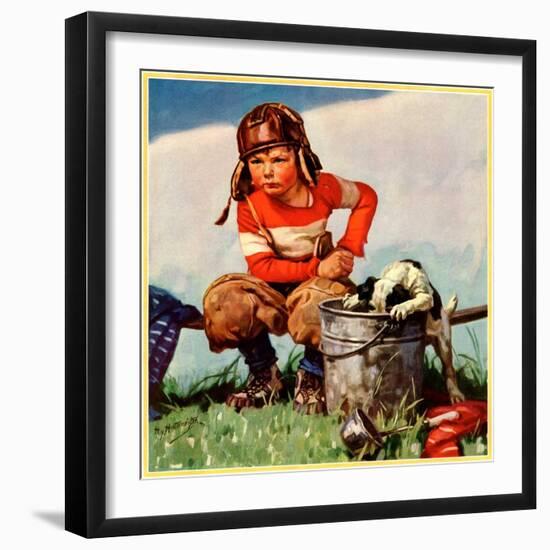 "Water Boy and Dog,"November 1, 1933-Henry Hintermeister-Framed Giclee Print