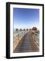 Water Bungalows of Pearl Beach Resort, Rangiroa Atoll, French Polynesia-Matteo Colombo-Framed Photographic Print