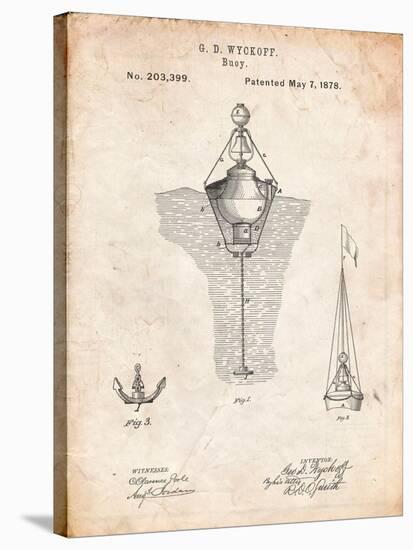 Water Buoy Patent-Cole Borders-Stretched Canvas