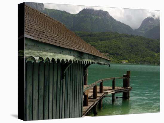 Water Bus and Cruise Boat Stop, Lake Annecy, Annecy, Rhone Alpes, France, Europe-Richardson Peter-Stretched Canvas