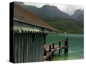 Water Bus and Cruise Boat Stop, Lake Annecy, Annecy, Rhone Alpes, France, Europe-Richardson Peter-Stretched Canvas