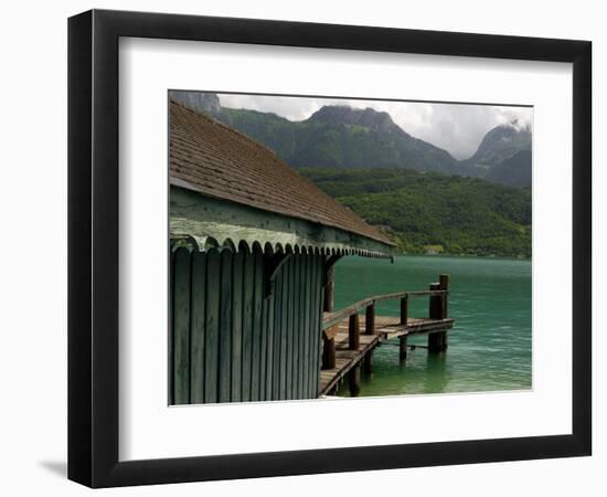 Water Bus and Cruise Boat Stop, Lake Annecy, Annecy, Rhone Alpes, France, Europe-Richardson Peter-Framed Photographic Print