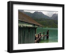 Water Bus and Cruise Boat Stop, Lake Annecy, Annecy, Rhone Alpes, France, Europe-Richardson Peter-Framed Photographic Print