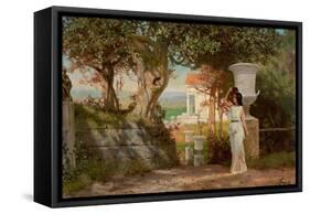 Water Carrier in an Antique Landscape with Olive Trees-Henryk Siemiradzki-Framed Stretched Canvas