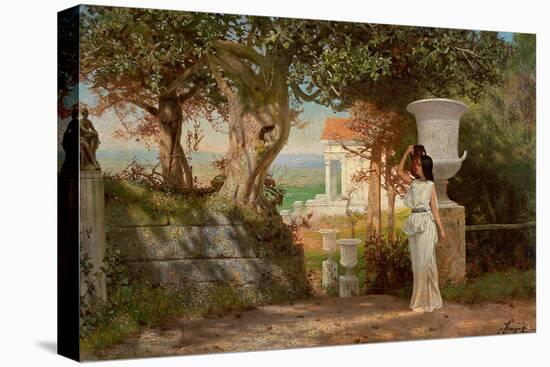 Water Carrier in an Antique Landscape with Olive Trees-Henryk Siemiradzki-Stretched Canvas