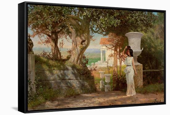 Water Carrier in an Antique Landscape with Olive Trees-Henryk Siemiradzki-Framed Stretched Canvas