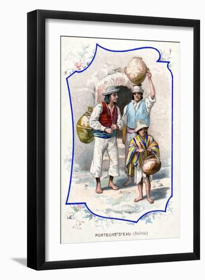 Water Carriers, Bolivia, 1911-null-Framed Giclee Print