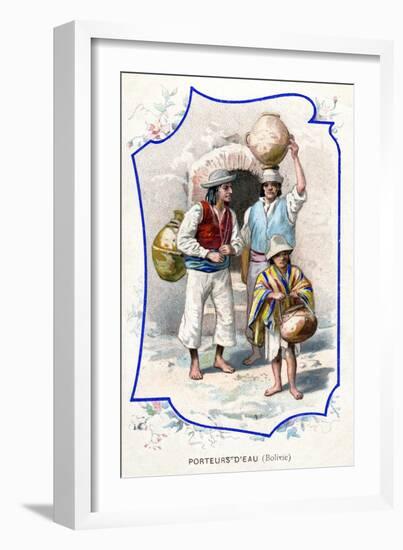 Water Carriers, Bolivia, 1911-null-Framed Giclee Print