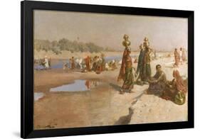 Water Carriers of the Ganges, C.1885 (Oil on Canvas)-Edwin Lord Weeks-Framed Giclee Print