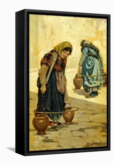 Water Carriers-Adolfo Belimbau-Framed Stretched Canvas