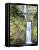 Water Cascades Down Multnomah Falls, Oregon-Ben Coffman-Framed Stretched Canvas