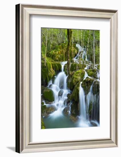 Water Cascading Down Toberia Falls-Juan Carlos Munoz-Framed Photographic Print