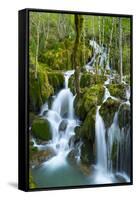 Water Cascading Down Toberia Falls-Juan Carlos Munoz-Framed Stretched Canvas