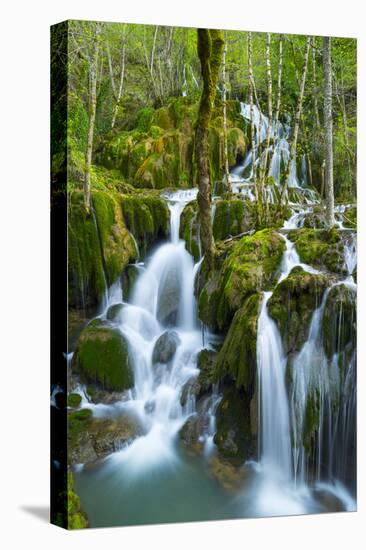 Water Cascading Down Toberia Falls-Juan Carlos Munoz-Stretched Canvas
