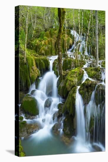 Water Cascading Down Toberia Falls-Juan Carlos Munoz-Stretched Canvas