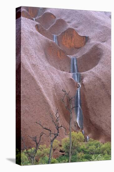 Water Cascading from Ayers Rock-Paul Souders-Stretched Canvas