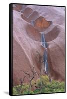 Water Cascading from Ayers Rock-Paul Souders-Framed Stretched Canvas