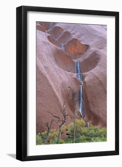 Water Cascading from Ayers Rock-Paul Souders-Framed Photographic Print