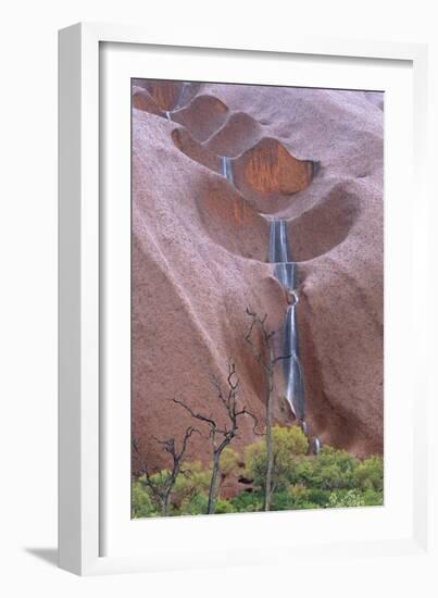 Water Cascading from Ayers Rock-Paul Souders-Framed Photographic Print