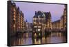 Water castle (Wasserschloss), Speicherstadt, Hamburg, Hanseatic Citiy, Germany, Europe-Markus Lange-Framed Stretched Canvas
