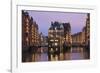 Water castle (Wasserschloss), Speicherstadt, Hamburg, Hanseatic Citiy, Germany, Europe-Markus Lange-Framed Photographic Print