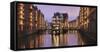 Water castle (Wasserschloss), Speicherstadt, Hamburg, Hanseatic Citiy, Germany, Europe-Markus Lange-Framed Stretched Canvas