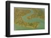 Water Channels Making Patterns in Saltmarsh, Seen from the Air. Abbotts Hall Farm, Essex, UK-Terry Whittaker-Framed Photographic Print