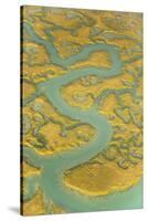 Water Channels Making Patterns in Saltmarsh, Seen from the Air. Abbotts Hall Farm, Essex, UK-Terry Whittaker-Stretched Canvas