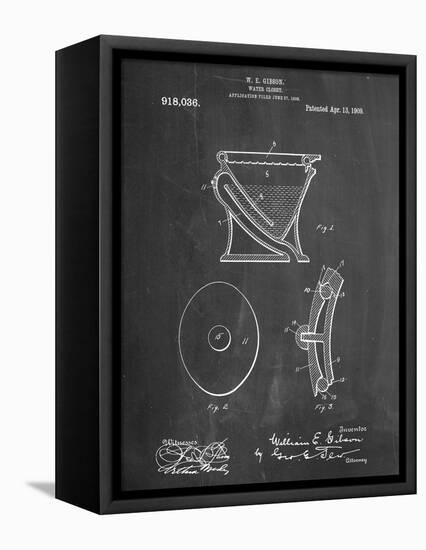Water Closet Patent-null-Framed Stretched Canvas