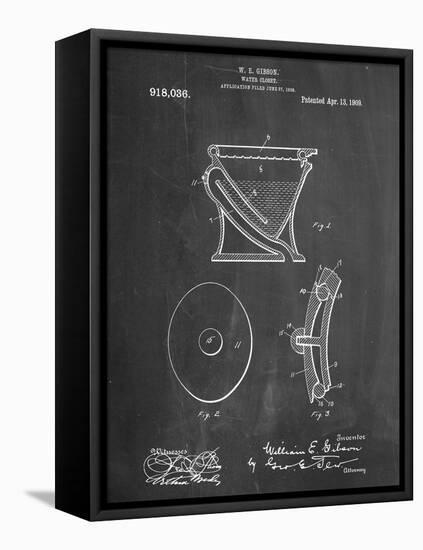 Water Closet Patent-null-Framed Stretched Canvas