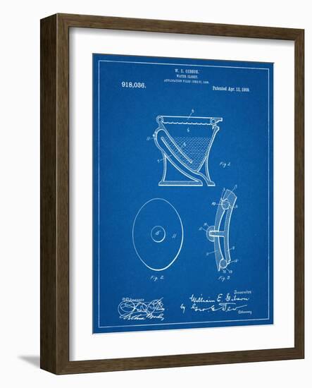 Water Closet Patent-null-Framed Art Print