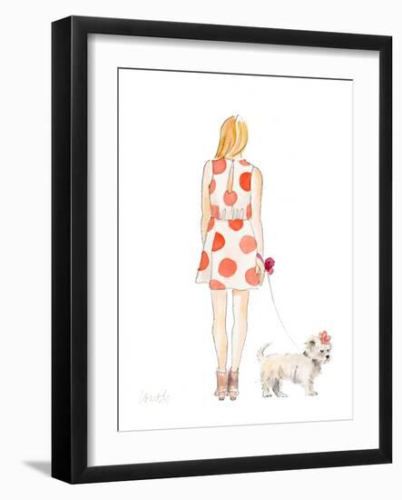 Water Color Girl With Puppy II-Lanie Loreth-Framed Art Print