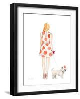 Water Color Girl With Puppy II-Lanie Loreth-Framed Art Print