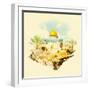 Water Color Illustration Jerusalem View-trentemoller-Framed Art Print