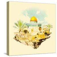 Water Color Illustration Jerusalem View-trentemoller-Stretched Canvas