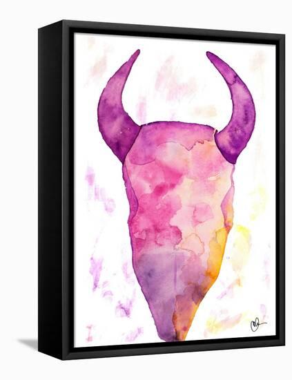 Water Color Skull-Kat Papa-Framed Stretched Canvas