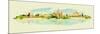 Water Color Vector Panoramic Moscow View-trentemoller-Mounted Art Print