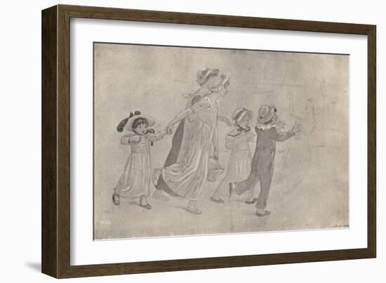 'Water-Colour Drawing for Colour Wood-Block Print', 1880-1890, (1923)-Catherine Greenaway-Framed Giclee Print