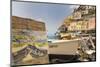 Water Colour Painting of Traditional Fishing Boats and the Colourful Town of Positano-Martin Child-Mounted Photographic Print