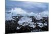 Water crashing over the ice and black sandy beach at Jokulsarlon, Iceland, Polar Regions-Paul Porter-Mounted Photographic Print