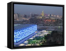 Water Cube National Aquatics Center and National Stadium at the Olympic Park, Beijing, China-Kober Christian-Framed Stretched Canvas