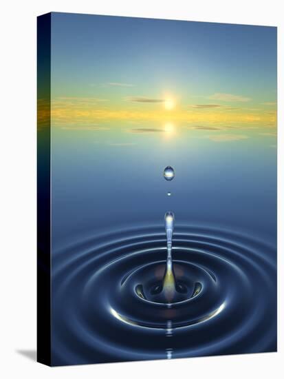 Water Drop Impact-David Parker-Stretched Canvas