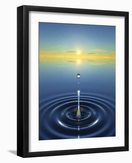 Water Drop Impact-David Parker-Framed Photographic Print