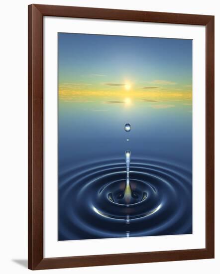 Water Drop Impact-David Parker-Framed Photographic Print