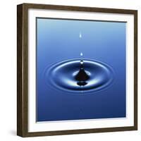 Water Droplet Hitting Water Surface Creating Ripples-Roy Rainford-Framed Photographic Print