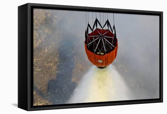 Water Drops are Performed Using Bambi Buckets to Assist the Wildfires in California-null-Framed Stretched Canvas